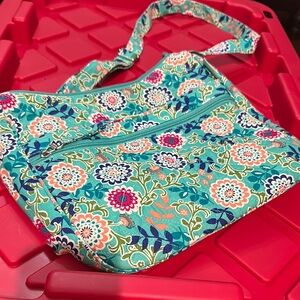 Floral Print Crossbody Bag in Teal